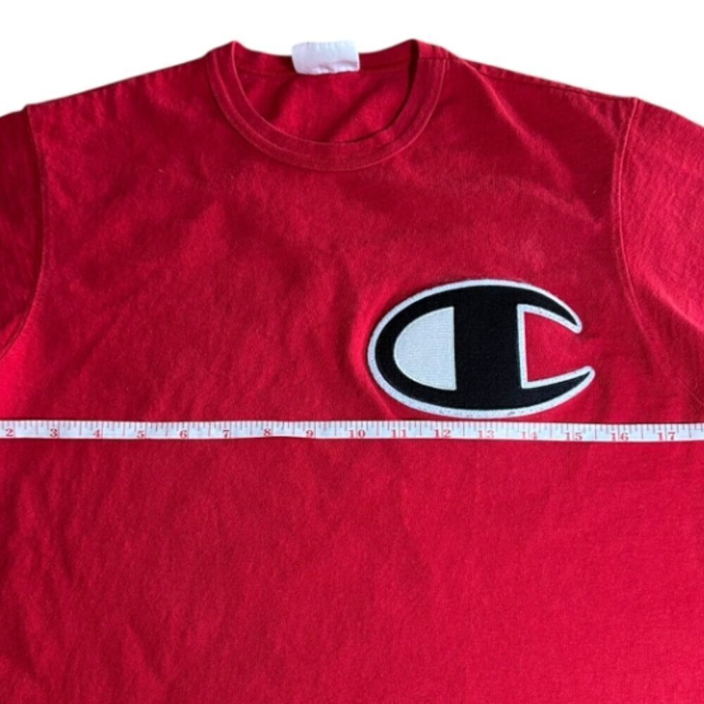 Y2K Champion Big Logo Patch T Shirt Adult Size M - Picture 5 of 7